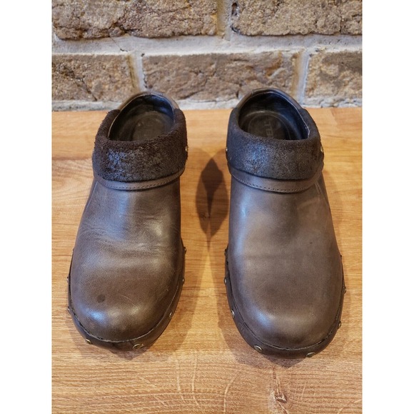 MERRELL Womens Shoes Brown Size 6 Leather Luxe Wrap Clogs Mule Bitter Chocolate - Picture 2 of 13